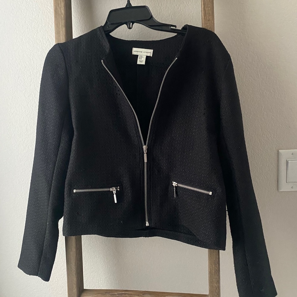 WOMENS ADRIENNE VITTADINI - black zip up sweater